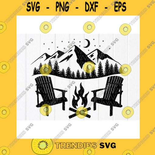 Funny SVG Campfire With Adirondack Chairs SvgCamping Gifts Svg Mountain Avd Forest Camping Svg Campfire Sign Svg Instant Download Files For Cricut