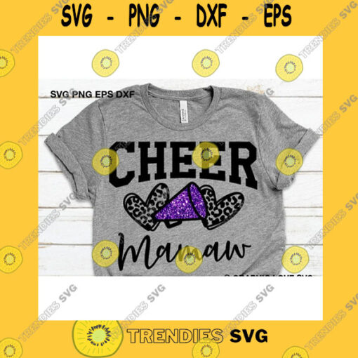 Funny SVG Cheer Mamaw Svg Leopard Cheerleader Svg Glitter Purple Leopard Print Heart Svg Cheer Shirts Svg Cheer Mamaw Shirt Iron On Png
