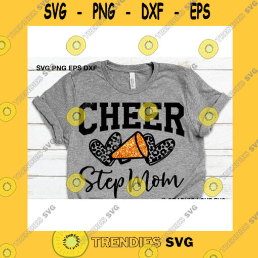 Funny SVG Cheer Step Mom Svg Leopard Glitter Cheerleader Svg Leopard Print Svg Cheer Group Shirts Svg Cheer Step Mom Shirt Iron On Png