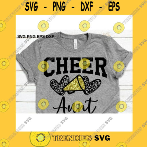 Funny SVG Cheerleader Aunt Svg Leopard Glitter Cheerleader Svg Leopard Print Svg Leopard Heart Svg Group Shirts Svg Cheer Aunt Shirt Iron On Png