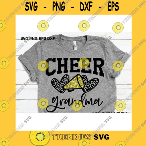 Funny SVG Cheerleader Grandma Svg Leopard Glitter Cheerleader Svg Leopard Print Heart Svg Cheer Shirts Svg Cheer Grandma Shirt Iron On Png