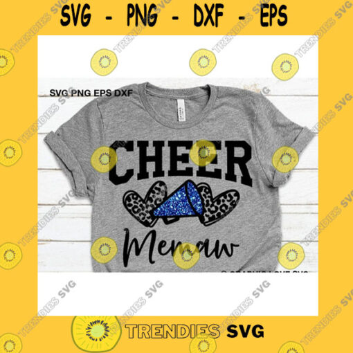 Funny SVG Cheerleader Memaw Svg Leopard Glitter Cheerleader Svg Leopard Print Heart Svg Cheer Shirts Svg Cheer Memaw Shirt Iron On Png