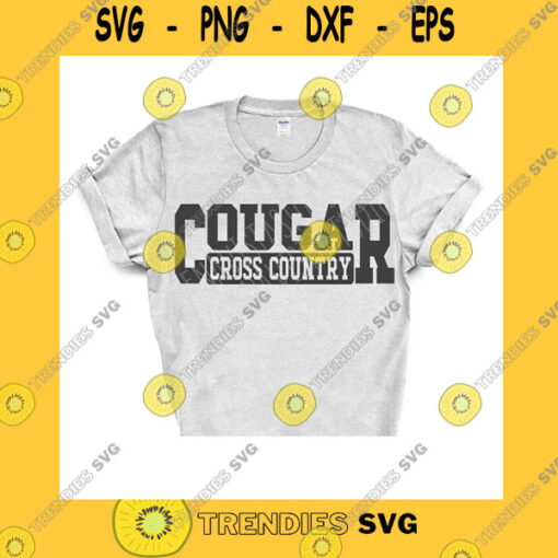 Funny SVG Cougar Cross Country Mascot Svg Digital Cut File Png