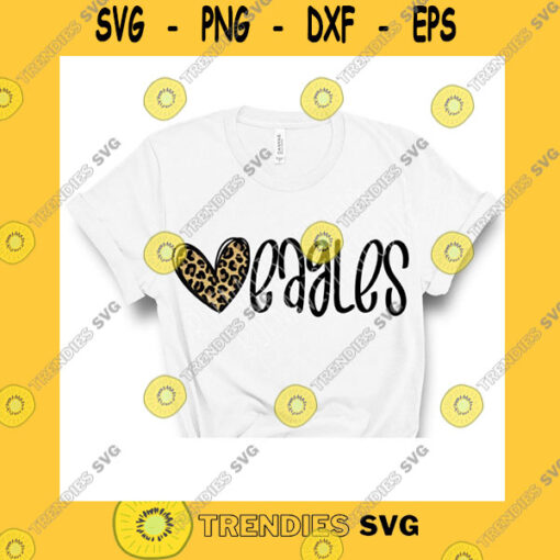 Funny SVG Eagles Heart Love Leopard Mascot Svg Digital Cut File Png