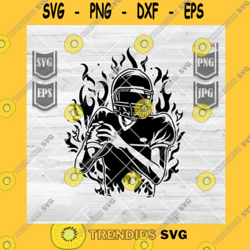 Funny SVG Flaming Football Player Svg Hot Football Player Svg Hot Player Svg Football Player Clipart Football Team Cutfile Football Shirt Svg