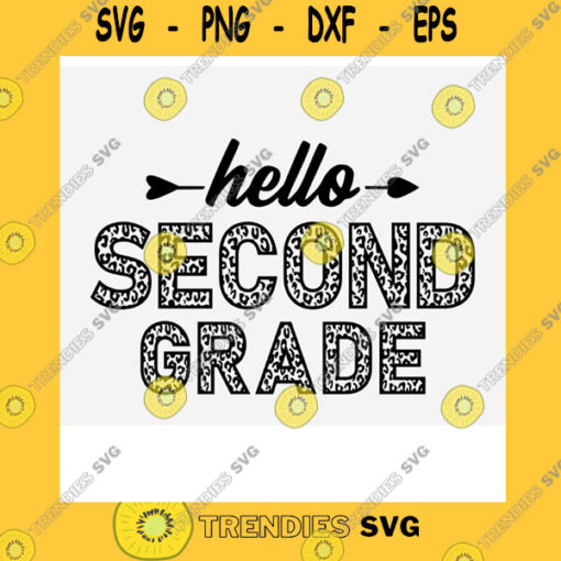 Funny SVG Hello Second Grade Png Hello 2Nd Grade Png Half Leopard Cheetah Print Hello 2Nd Grade Png 2Nd Grade Png Second Grade Png First Day Of