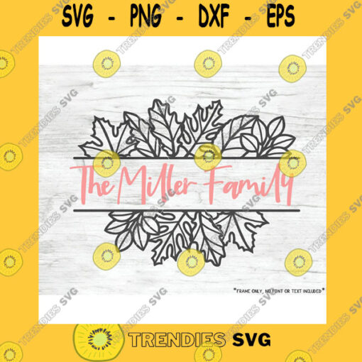 Funny SVG Leaf Border Svg Leaf Monogram Frame Svg Split Monogram Frame Svg Monogram Leaf Cut File Monogram Leaves Svg Thanksgiving Fall Autumn