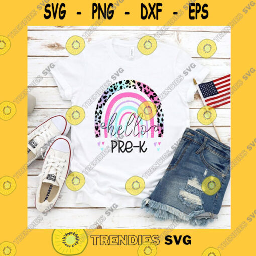 Funny SVG Pre K Rainbow Svg Hello Pre K Sublimation Design Cricut Cut Files Silhouette Cut Svg Cut File