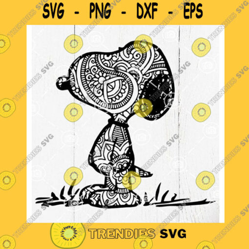 Funny SVG Snoopy Mandala Svg Snoopy Flower Svg Mandala Svg Zentangle Mandala Snoopy Png