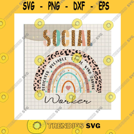 Funny SVG Social Worker Rainbow Svg Social Services Welfare WorkerSelf CareMental HealthLeopard RainbowTherapist GiftCricut