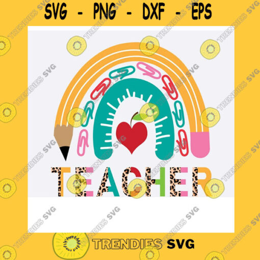 Funny SVG Teacher Rainbow Png Svg Teacher Png Svg Half Leopard Teacher Life Png Svg Teacher Svg Teach Love Inspire Rainbow Svg Png Teacher