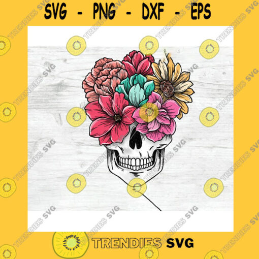 Halloween SVG Floral Skull Sublimation Design Png Flower Skull Png File Skull Flowers Sublimation Designs Halloween Sublimation Design Skull Printable