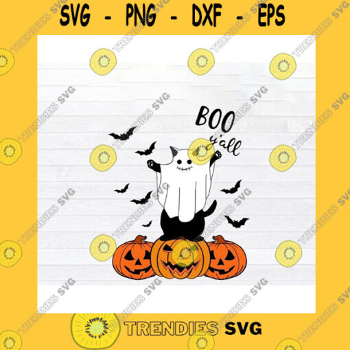 Halloween SVG Ghost Black Cat Boo Yall Pumpkin Halloween Svg Png Eps