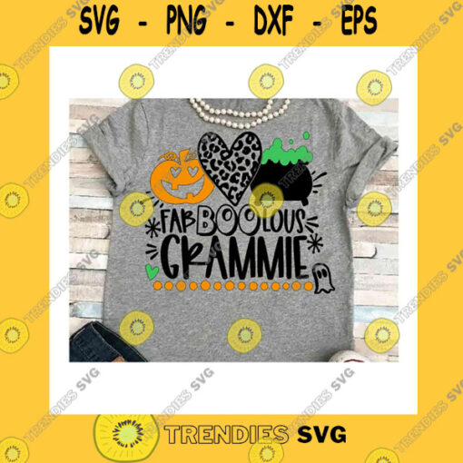 Halloween SVG Grandma Svg Dxf Jpeg Silhouette Cameo Cricut Fab Boo Lous Grandma Iron On Leopard Heart Grammie Halloween Cauldron Grandkids October Pumpkin