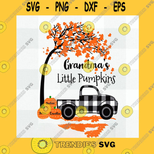 Halloween SVG Grandma39S Little Pumpkins Svg Truck Maple Tree Fall Autumn Season Svg