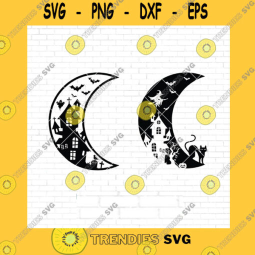 Halloween SVG Halloween Svg Bundle Halloween Scenes Svg Haunted Moon Svg Haunted House Svg Scary Black Cat Svg Witch Svg Ghost Svg Png