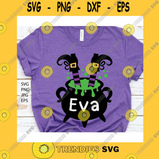 Halloween SVG Halloween Witch In Cauldron Svg Witch Monogram Svg Witch Feet Svg Witches Legs Svg Witches Cauldron Svg Witch Legs Cut File For Cricut