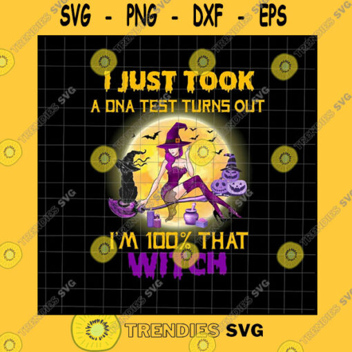 Halloween SVG I Just Took A Dna Test Turns Out I39M 100 That Witch Png Witch Sexy Halloween Png Black Cat Witch Png Cat Witch Design Png