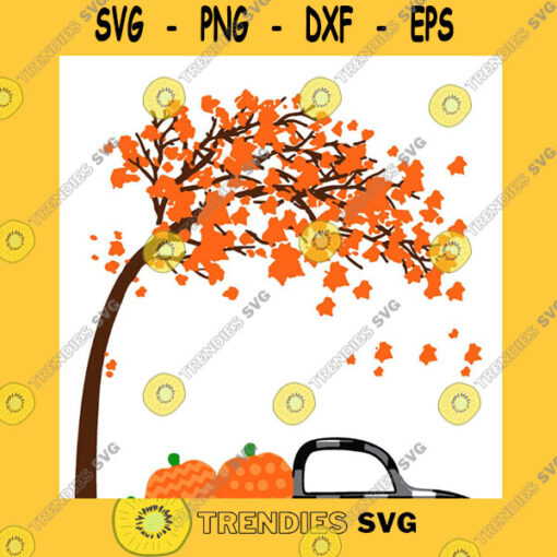 Halloween SVG Pumpkin Svg Truck Maple Tree Fall Autumn Season Svg