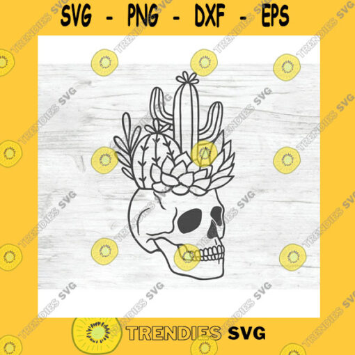 Halloween SVG Skull Cactus Planter Svg File Halloween Succulent Svg File Halloween Cactus Cut File Cactus Planter Svg Plant Lover Skull Succulent Svg