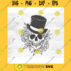 Halloween SVG Skull With Top Hat Flowers Svg File Floral Skull With Hat Svg Skull Cut File Tophat Skull Svg File Halloween Steampunk Gothic Witchy