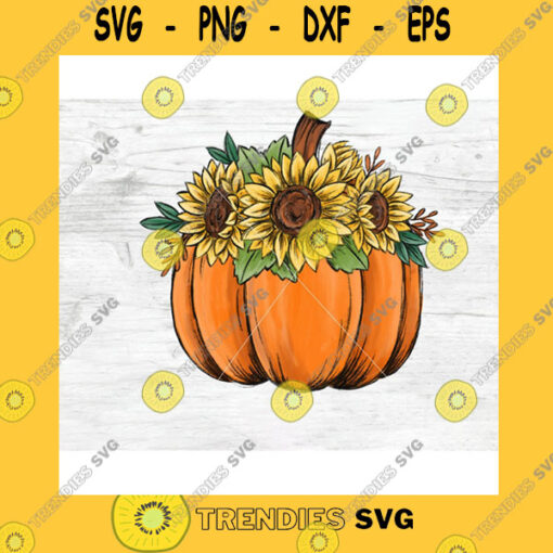 Halloween SVG Sunflower Pumpkin Sublimation Design Png Floral Pumpkin Png File Flower Pumpkin Sublimation Designs Fall Autumn Halloween Thanksgiving