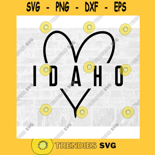 Idaho SVG Idaho Heart SVG Hand Drawn Heart SVG Idaho Love Svg Doodle Heart Svg Idaho Decal Svg Commercial Use Svg