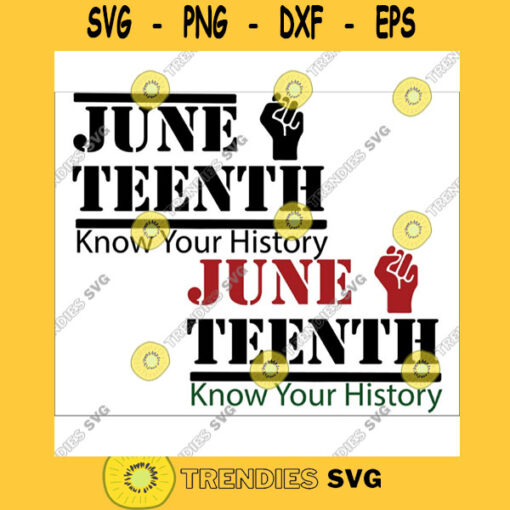 Juneteenth African Colors Know Your History SVG DXF Cricut Cut File for Silhouette or Cricut