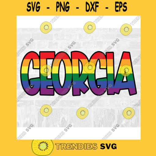 LGBT Pride Georgia SVG Rainbow SVG Commercial Use Instant Download Printable Vector Clip Art Svg Eps Dxf Png Pdf