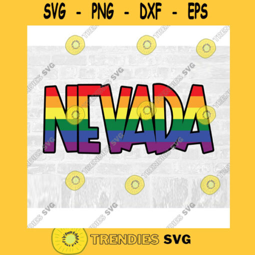 LGBT Pride Nevada SVG Rainbow SVG Commercial Use Instant Download Printable Vector Clip Art Svg Eps Dxf Png Pdf
