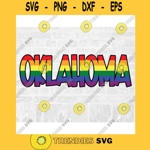 LGBT Pride Oklahoma SVG Rainbow SVG Commercial Use Instant Download Printable Vector Clip Art Svg Eps Dxf Png Pdf