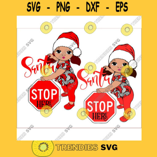 Little girl cute girl Santa Hat SVG PNG Christmas Cutting File for Cricut Caucasian Peekaboo girl with puff afro ponytails svg
