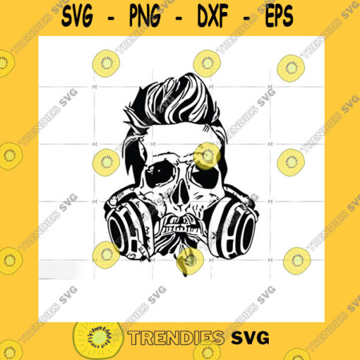 Love SVG Man Sugar Skull With Headphones