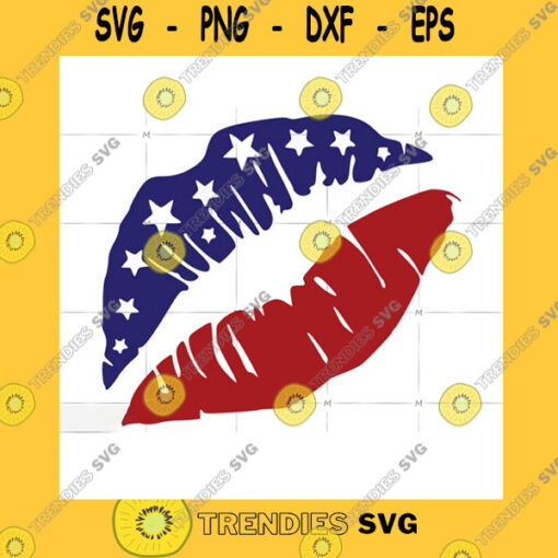Love SVG Usa Flag Lips Usa Flag Lips