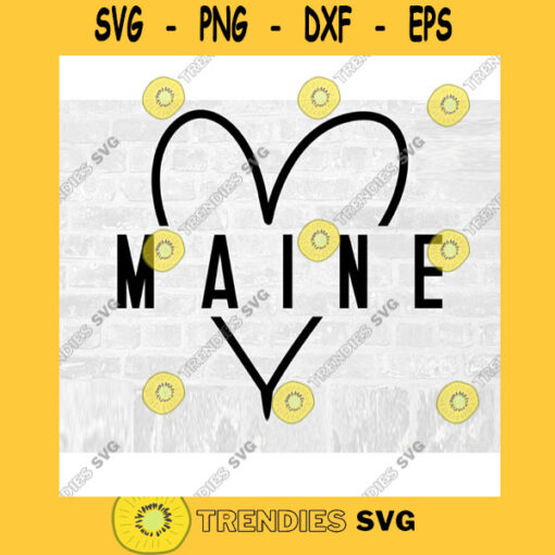 Maine SVG Maine Heart SVG Hand Drawn Heart SVG Maine Love Svg Doodle Heart Svg Maine Shirt Svg Maine Png Commercial Use Svg