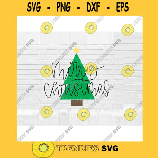 Merry Christmas SVG Hand Lettered SVG Christmas svg Christmas tree SVG cut files for cricut svg png
