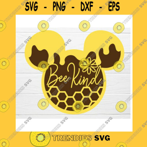 Mickey SVG Bee Kind Summer Quote Ts Mouse