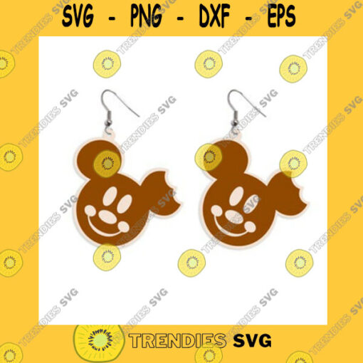 Mickey SVG Gingerbread Mouse Head Earrings Template