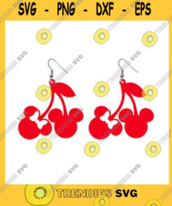 Mickey SVG Mouse Cherry Earrings Template