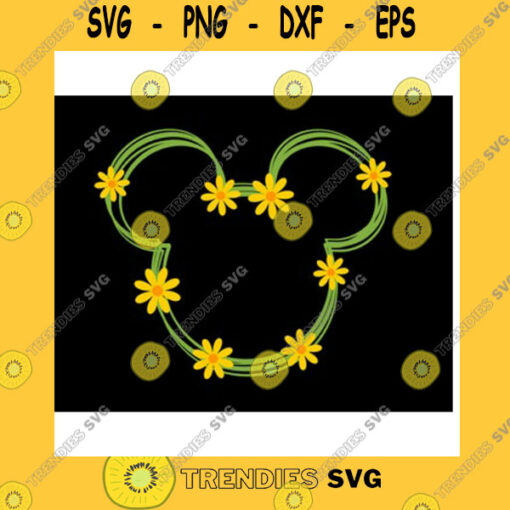 Mickey SVG Mouse Floral Head For S