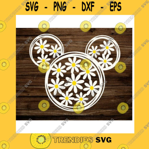 Mickey SVG Mouse Head Daisies For S