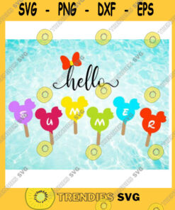 Mickey SVG Mouse Head Ice Cream Hello Summer PNG Cut File SVG, PNG, Silhouette, Digital Files, Cut Files For Cricut - Instant Download