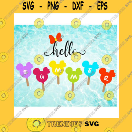 Mickey SVG Mouse Head Ice Cream Hello Summer