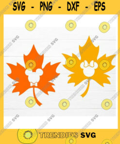 Mickey SVG Mouse Heads Cute Autumn Leaves Cut