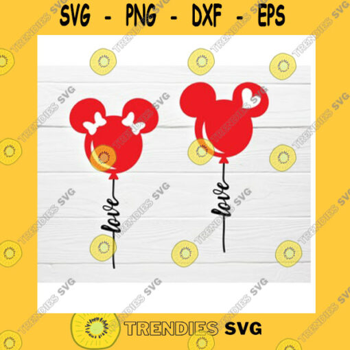 Mickey SVG Mouse Love Balloons Valentine 2021
