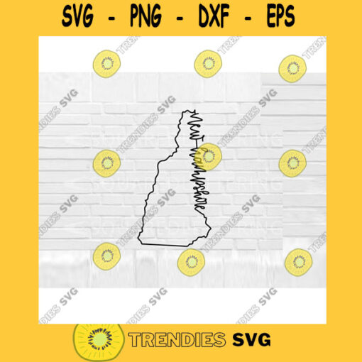 New Hampshire SVG Hand Lettered SVG New Hampshire svg New Hampshire outline svg cut files for cricut svg png