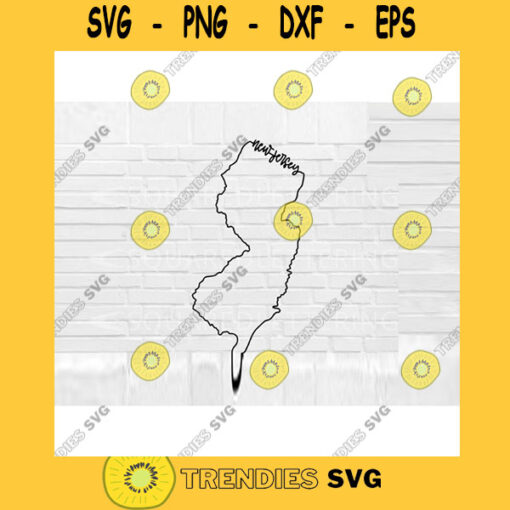 New Jersey SVG Hand Lettered SVG New Jersey svg New Jersey outline svg cut files for cricut svg png