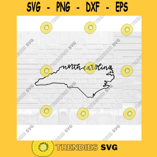 North Carolina SVG Hand Lettered SVG North Carolina svg North Carolina outline svg cut files for cricut svg png