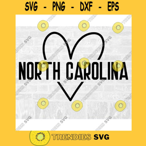 North Carolina SVG North Carolina Heart SVG Hand Drawn Heart Svg North Carolina Love Svg NC Svg Doodle Heart Svg Commercial Use Svg