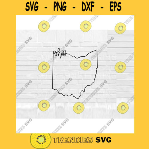 Ohio SVG Hand Lettered SVG Ohio outline svg cut files for cricut svg png